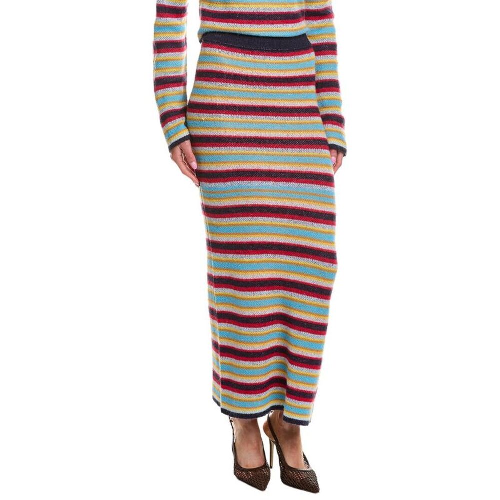 Rowing Blazers Womens  Stripe Wool & Mohair-Blend Maxi Skirt